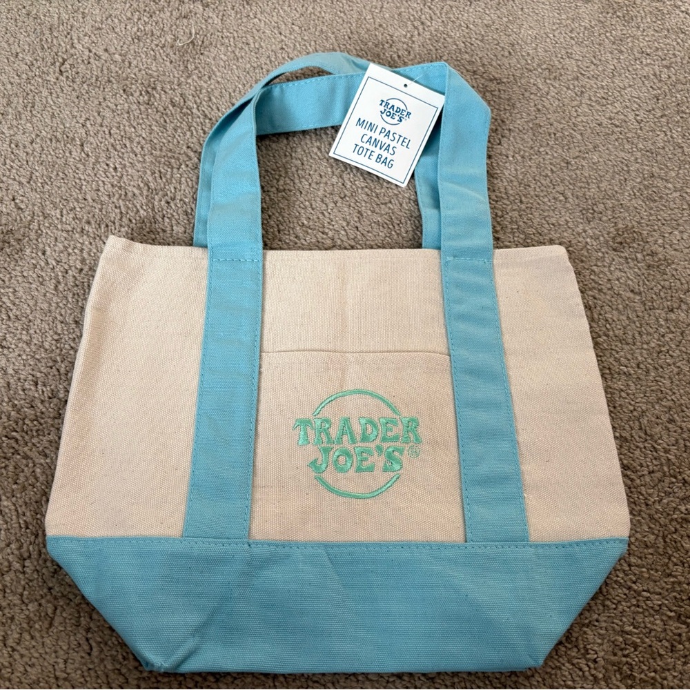 Trader Joe’s Mini Pastel Canvas Tote Bag - Light Blue